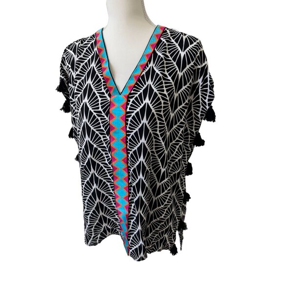 ESCAPADA Tropical Fringe Womens Swim Coverup Size Medium - Picture 4 of 7